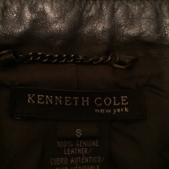 Kenneth Cole Black Leather Jacket Sz S - Picture 3 of 5